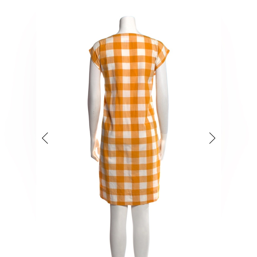 Pink Chicken Orange and White Plaid Mini Dress - Picture 3 of 3